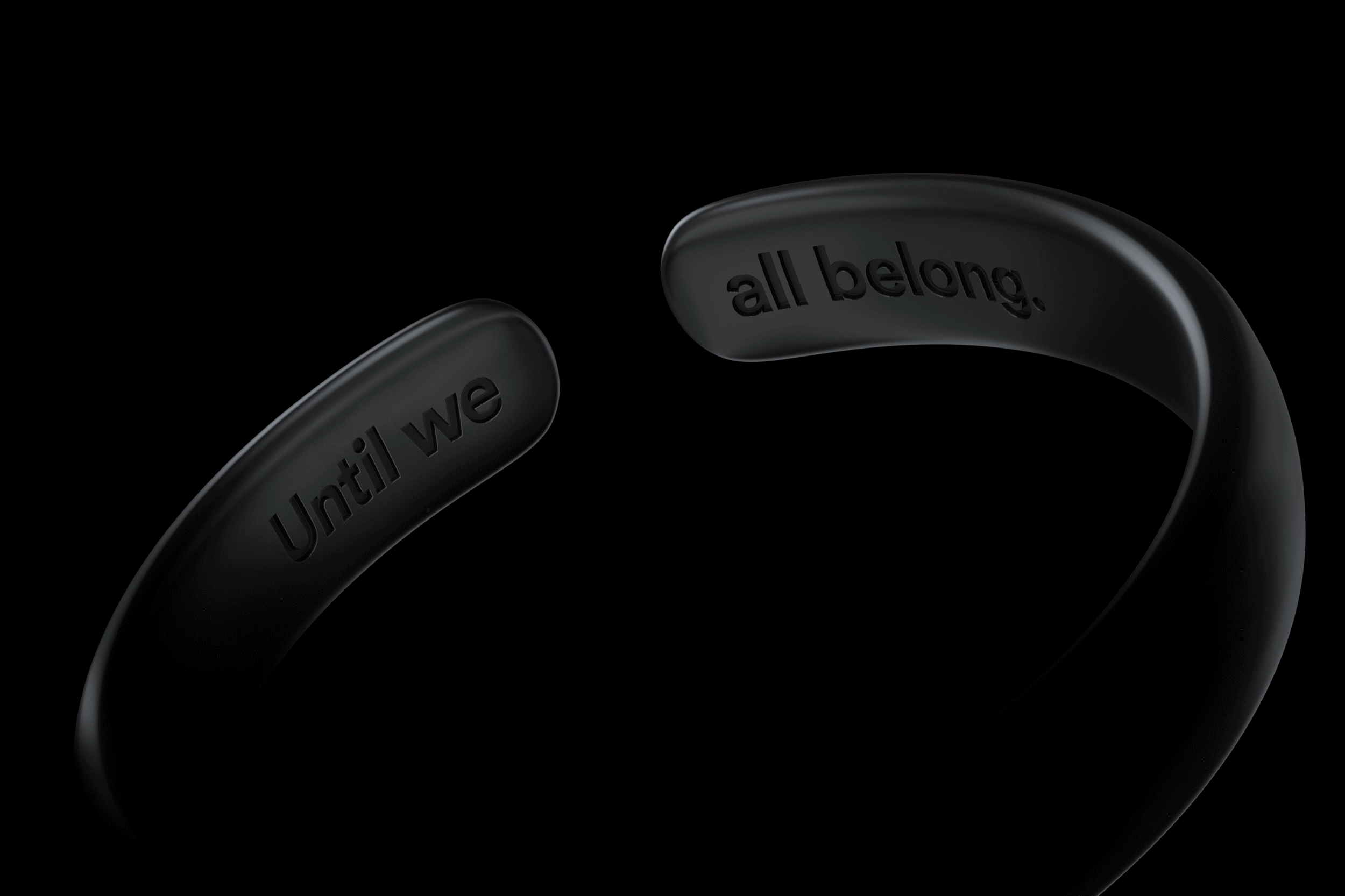Animated GIF showing the uniquely designed black ring rotating in 3D