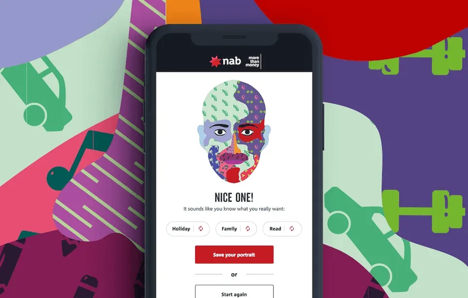 Web experience end screen using a male face